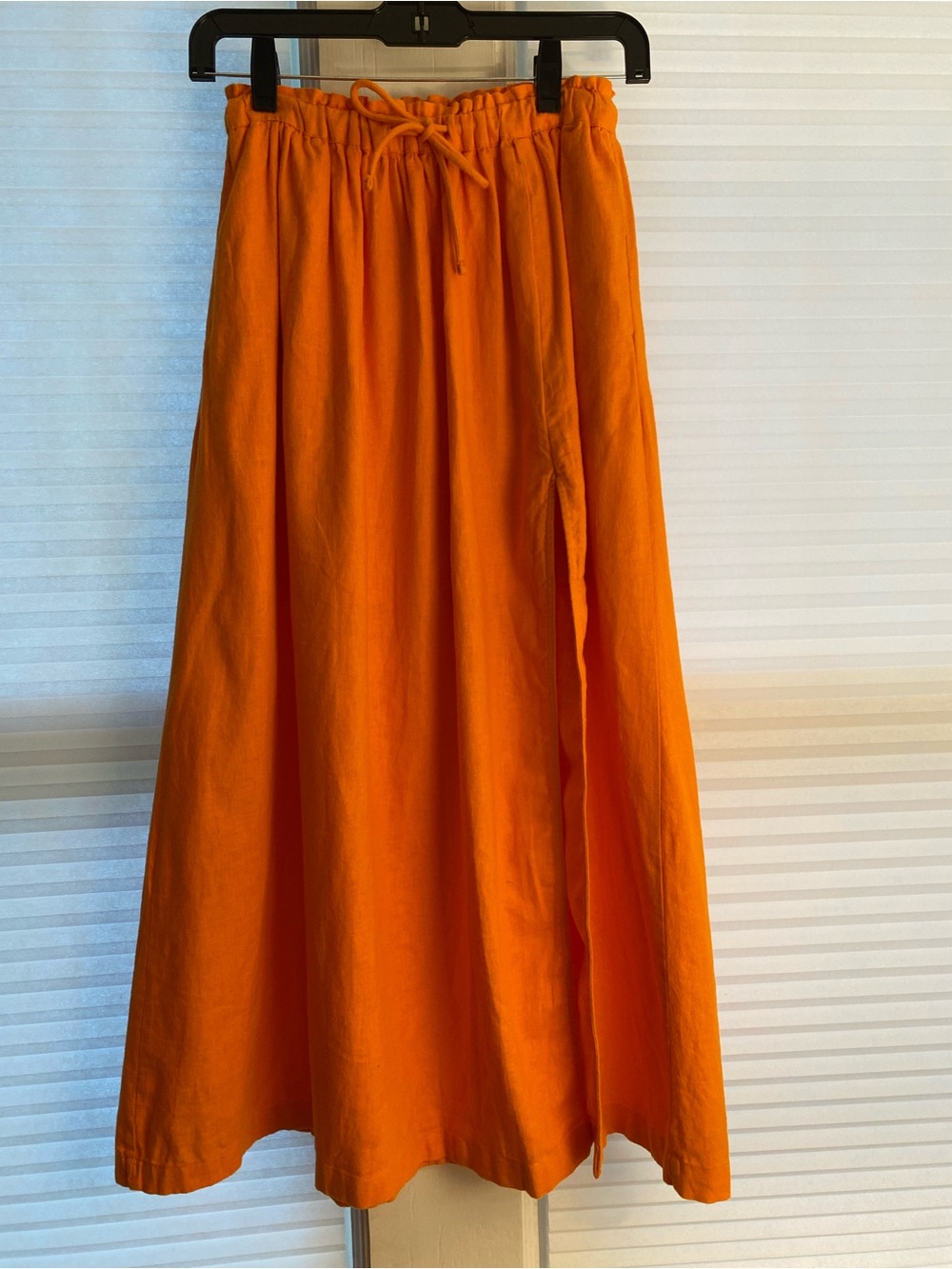 Abercrombie & Fitch Bright Orange Drawstring Maxi Skirt